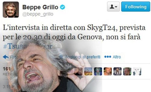 Grillo, fuga elettorale da Sky